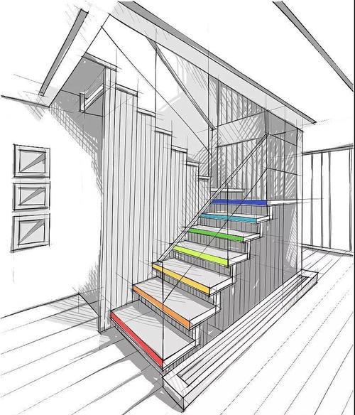 利用楼梯线条构图